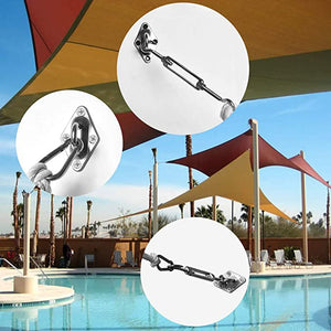 8" Sun Shade Sail Hardware Kit, Shade Sails Accessories for Triangle Sun Shade Sail Installation