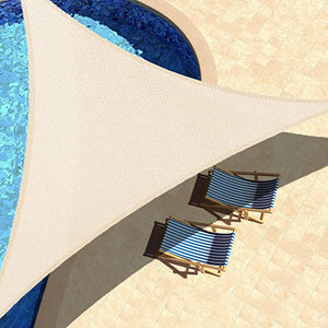 20' x20' x20' Cream Triangle Sun Shade Sail 185GSM UV Block Canopy Awning for Patio Garden Yard